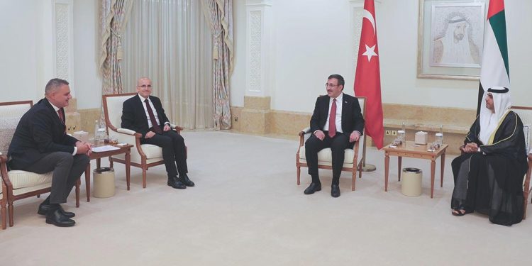 Yılmaz ile Bakan Şimşek, BAE Devlet Lideri Al Nahyan ile görüştü