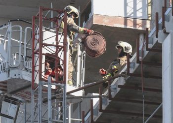 Ankara’da inşaat halindeki bir sitede yangın çıktı